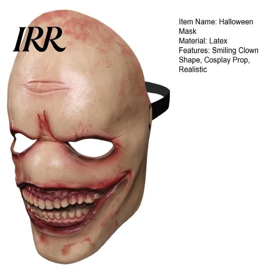 Creepy Toothy Clown Mask Halloween Smiling for Men, Scary Latex Scarred Mask, Masquerade Horror Party Cosplay Haunted House Accessory