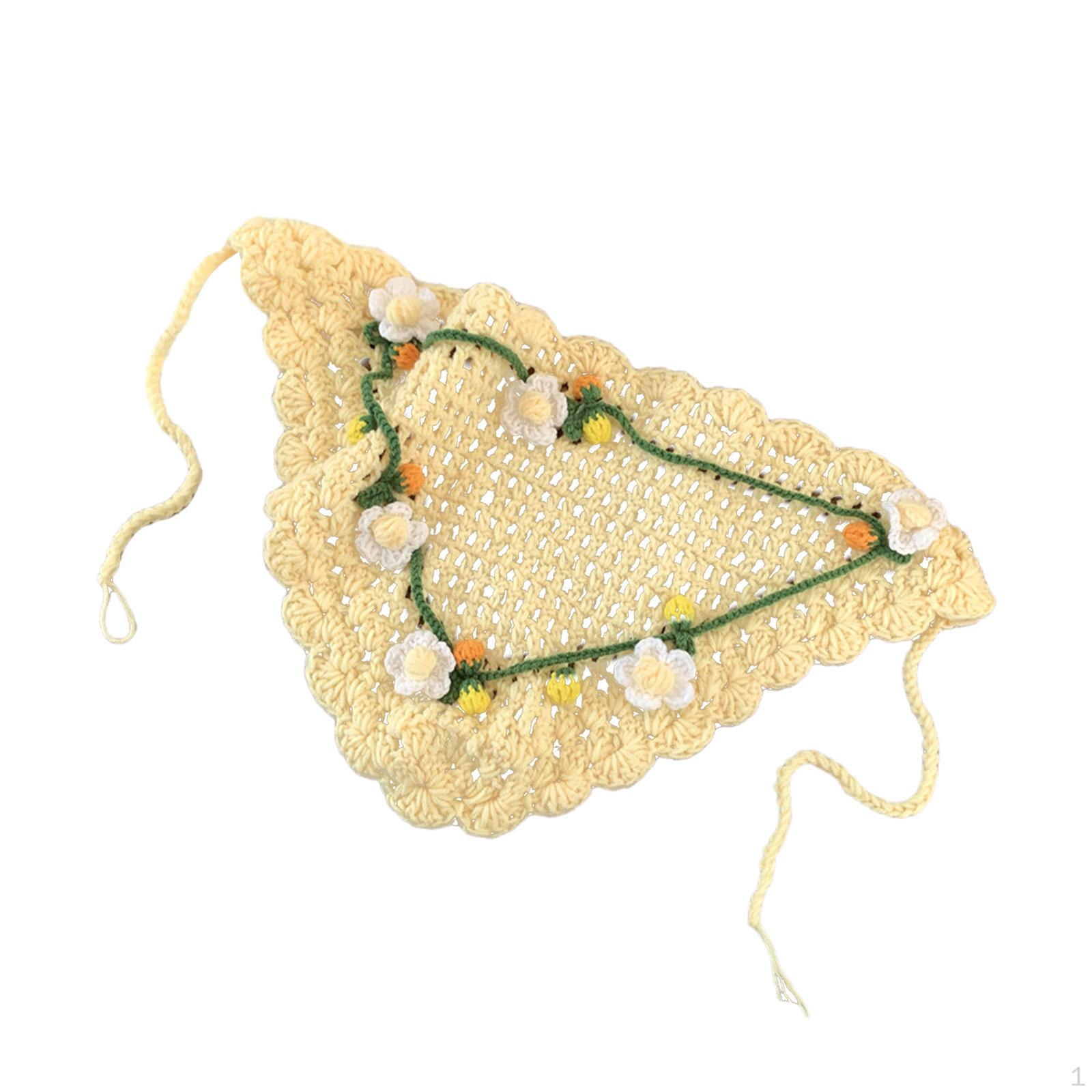 

Вязаный крючком шарф-бандана для женщин и девочек на голову, праздничная повседневная одежда жёлтый