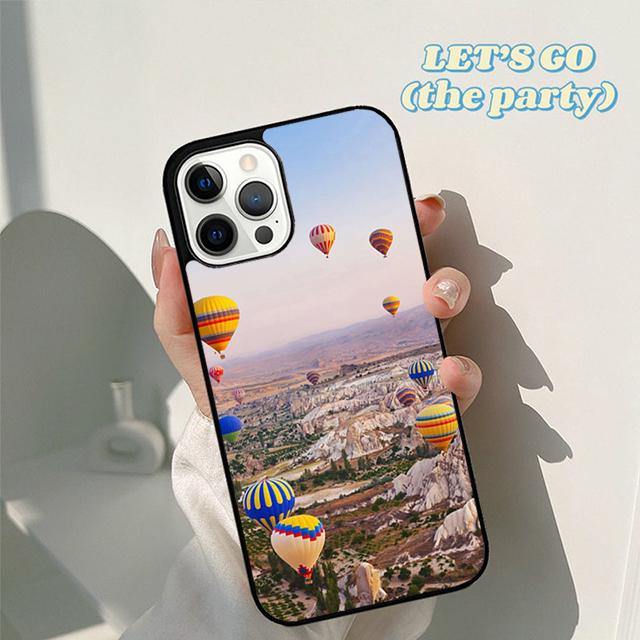 Herbst Heißluftballon Reise Berg Handyhülle Cover für iPhone 17 Air 16 16e 15 12 11 13 14 Pro Max Plus Coque
