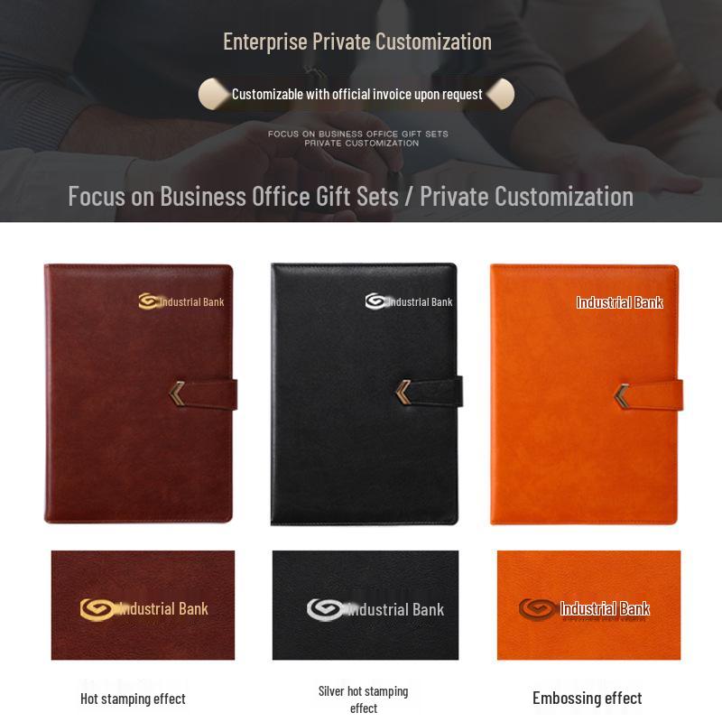 B5 Leather Business Notebook with Detachable Sleeve and Replaceable Core