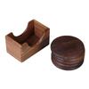 6Pcs Round Wooden Coasters, Heat Resistant Cup Mats for Tea Coffee Home Decor