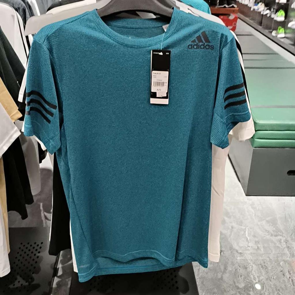 Adidas Футболка с коротким рукавом и круглым вырезом с логотипом, мужская, светло-голубая, DY9590