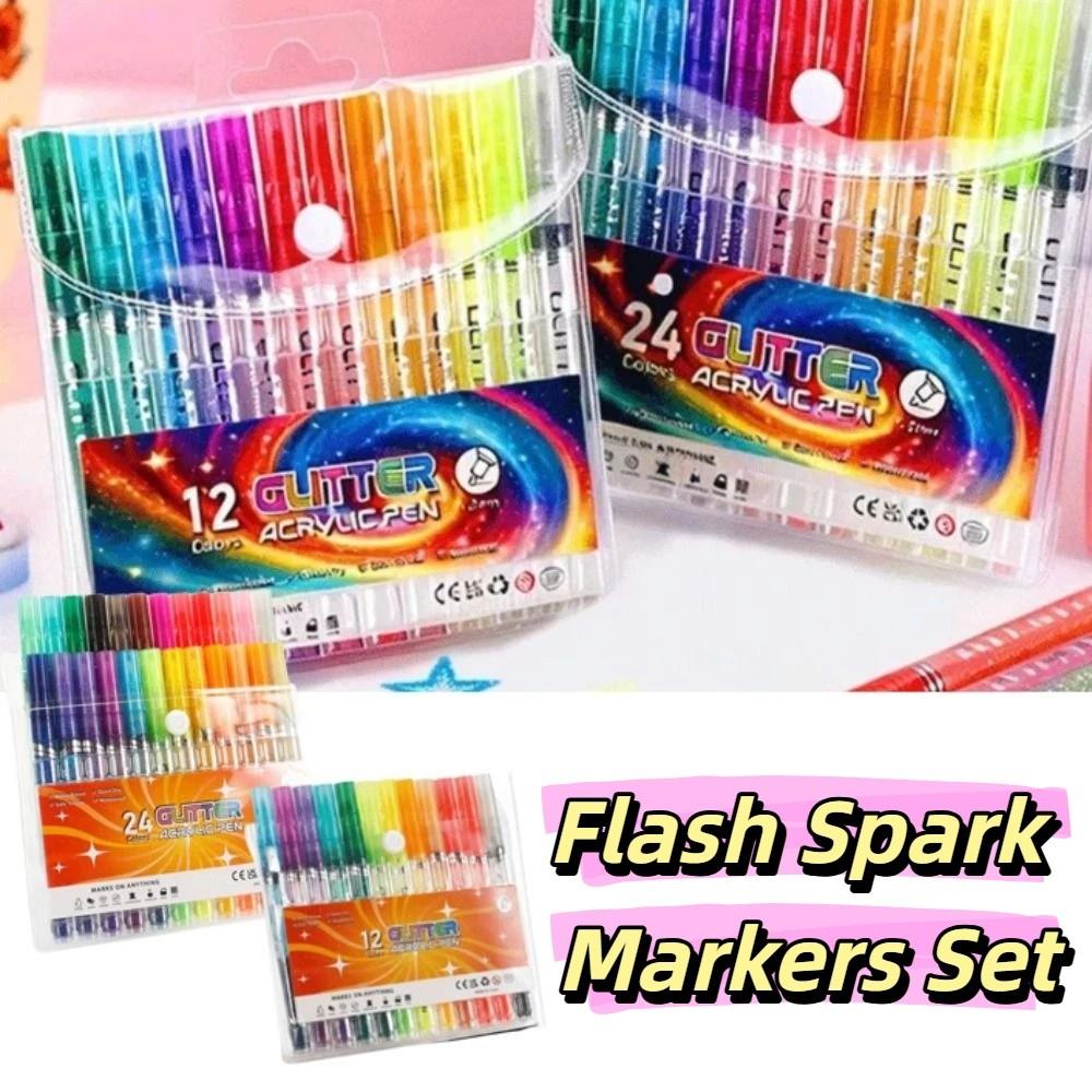 24 Colors Acrylic Pen Set 12 Colors Art Markers Pen Set Water-Based Pen Wood Art