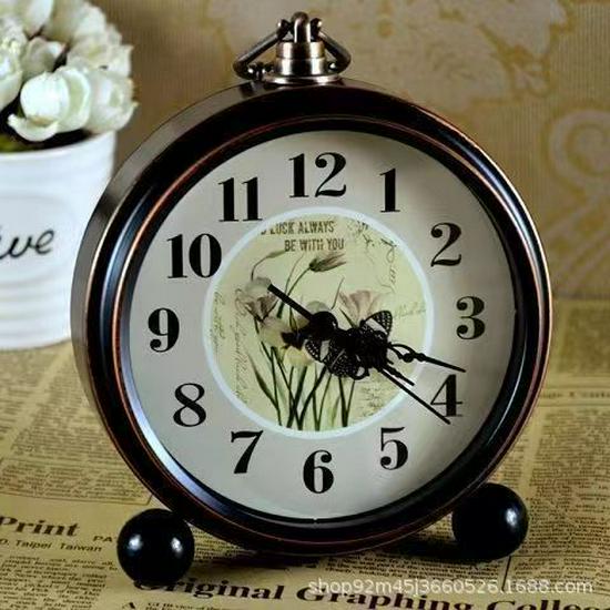 

Ретро Металлический 5-дюймовый Бесшумный Будильник - Настольные часы в европейском стиле для спальни или гостиной