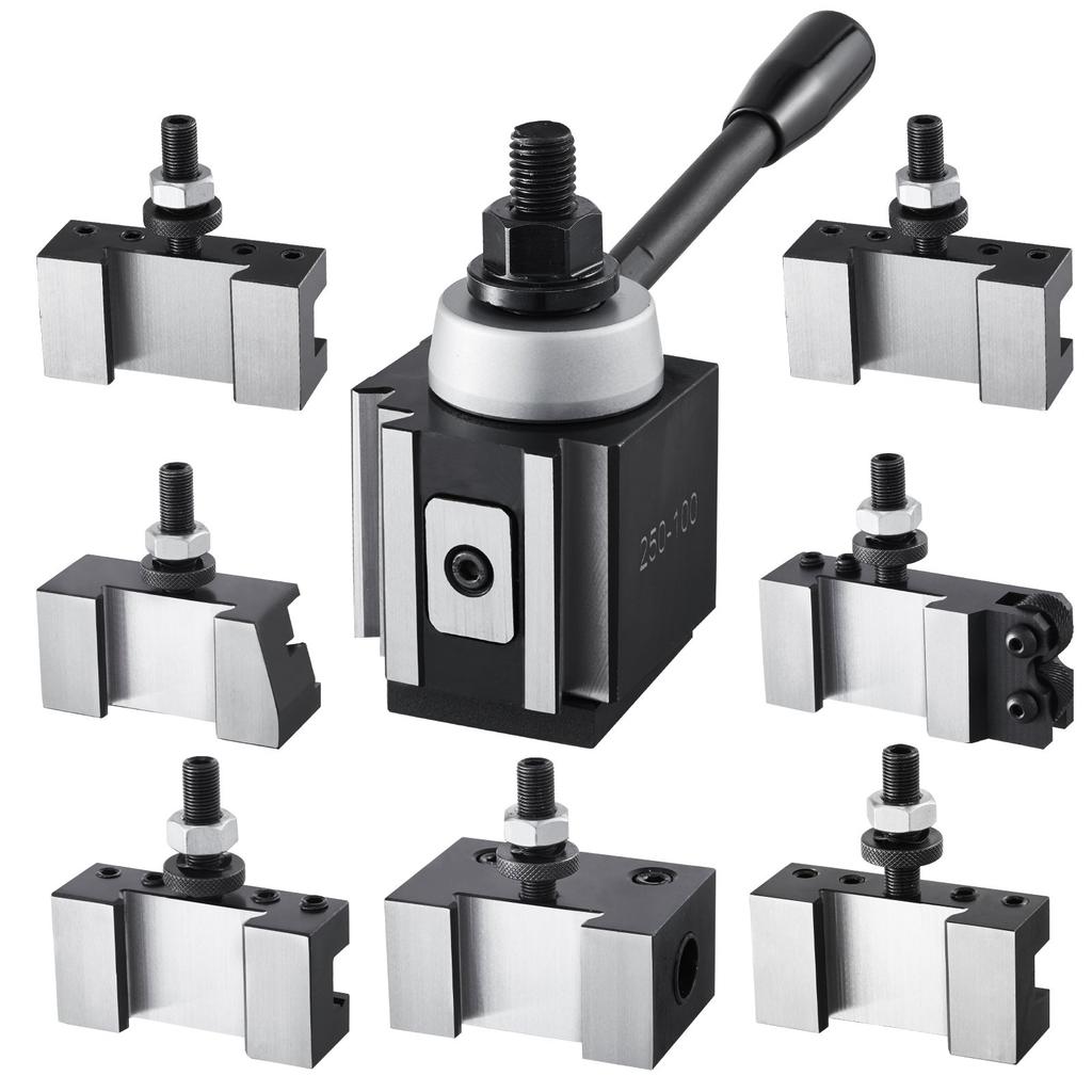 VEVOR Quick Change Tool Post Set, 8 Pcs, Includes Lathe Tool Holders, Piston Type Tool Post with Turning Tool Holder Accessories