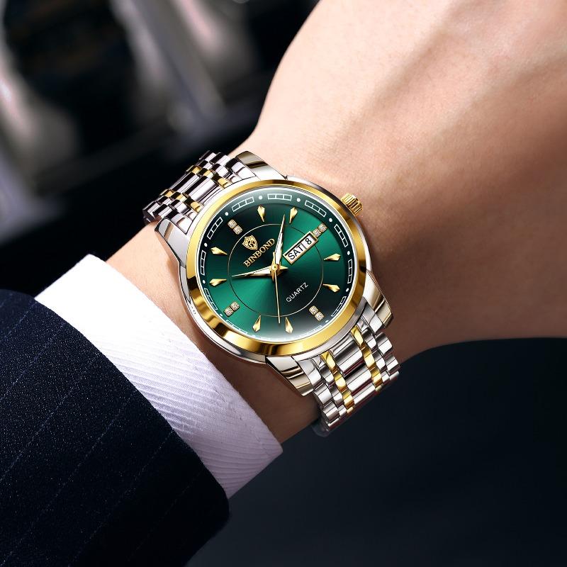 New waterproof business style men's watch luminous calendar men's sports high-end domineering stainless steel watch