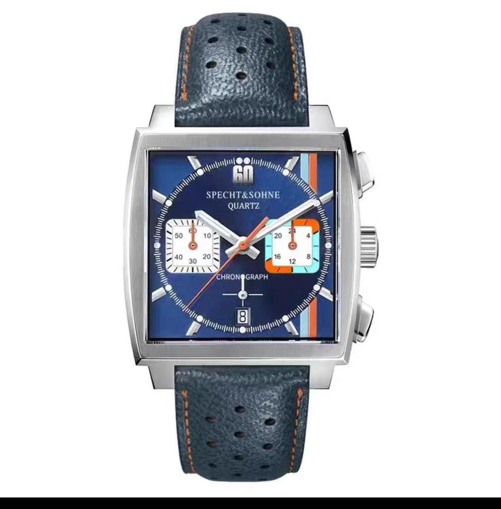 2023 Fashion Mens Watches Top Brand Luxury Specht&sohne Quartz Wrist Watch For Men Military Sports Watches Luminous Leather Strap 39mm