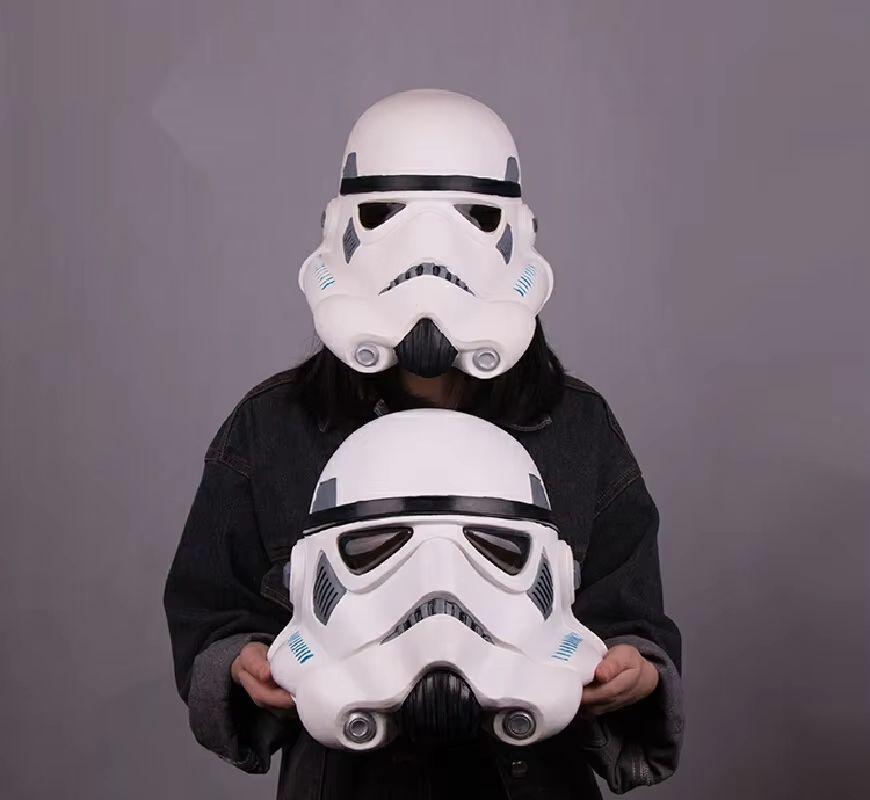 Herocross White Soldier Helmet Mask Planet Power Awakening Soldier Helmet Role Playing War Halloween Helmet Props Surprise