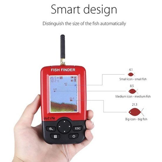 MUQZI Sports Accessory Lake Sea Fishing Smart Portable Fish Finder Depth Alarm Wireless Sonar Sensor