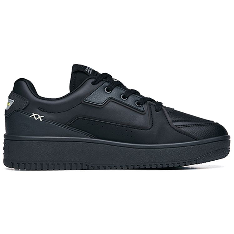 Anta Life Retro Men Black Gray White Leather Fabric Non-Slip Casual Low-Top Sneakers 912218066-3