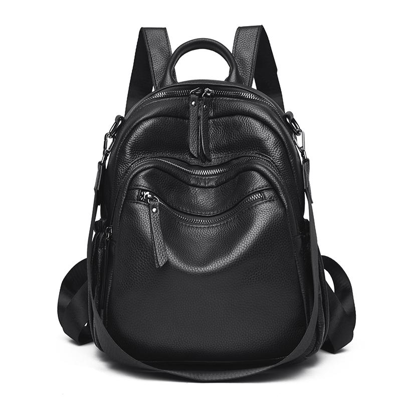 High Quality Cowhide Backpack Large Capacity Women's Commuter Backpacks Fashion Travel Genuine Leather Ladies Satchel SchoolBags