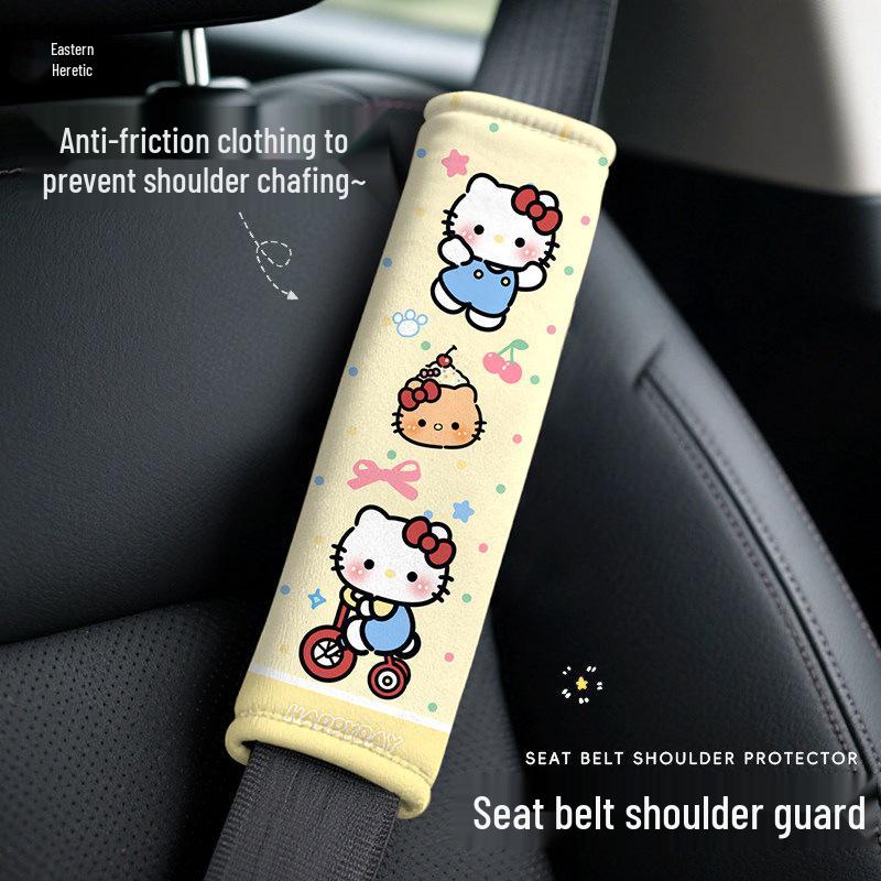 Cute Cartoon Kitty Seat Belt Cover - Anti-Choking Car Interior Protector