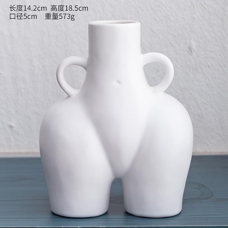 Human Body Shaped Creative Ceramic Docking Vase, Dried Flower Arrangement, Simple Modern Art, Home Decoration, Office Vase
