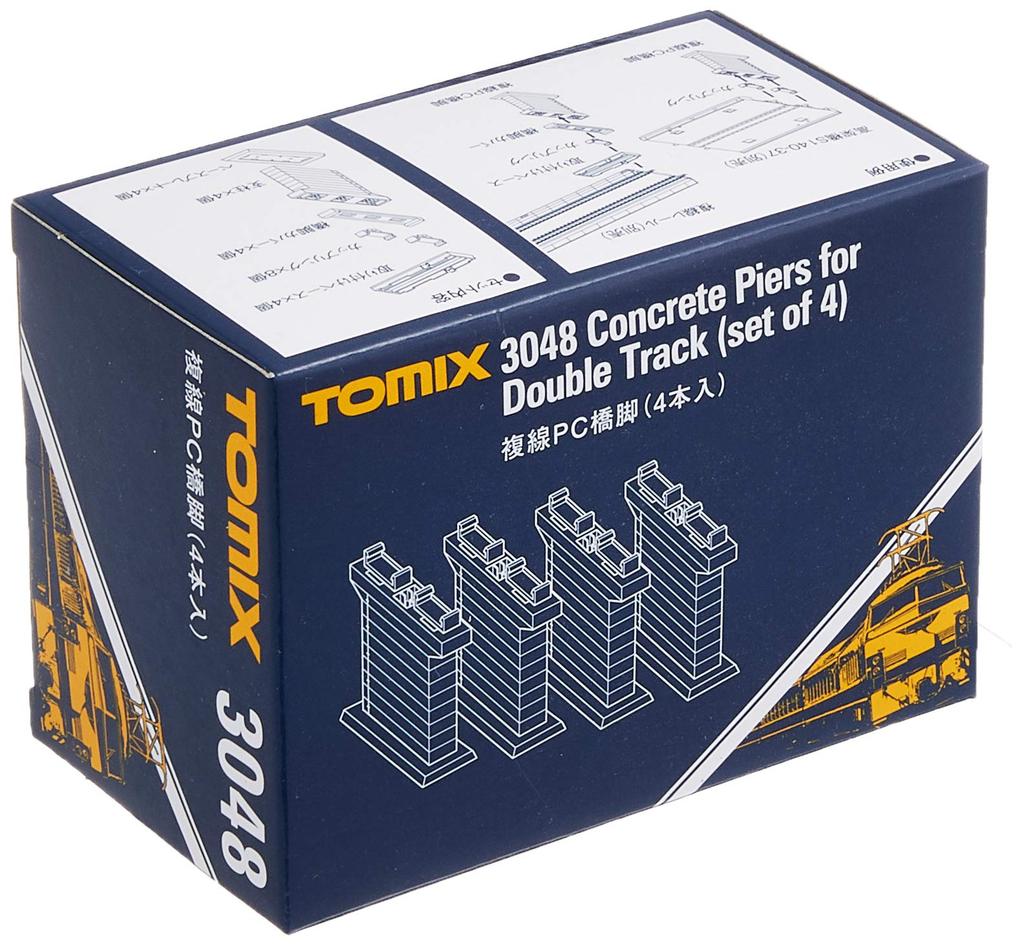 TOMYTEC N Gauge Double Track PC Bridge Piers 3048 Railway Model Supplies (4 pieces) -