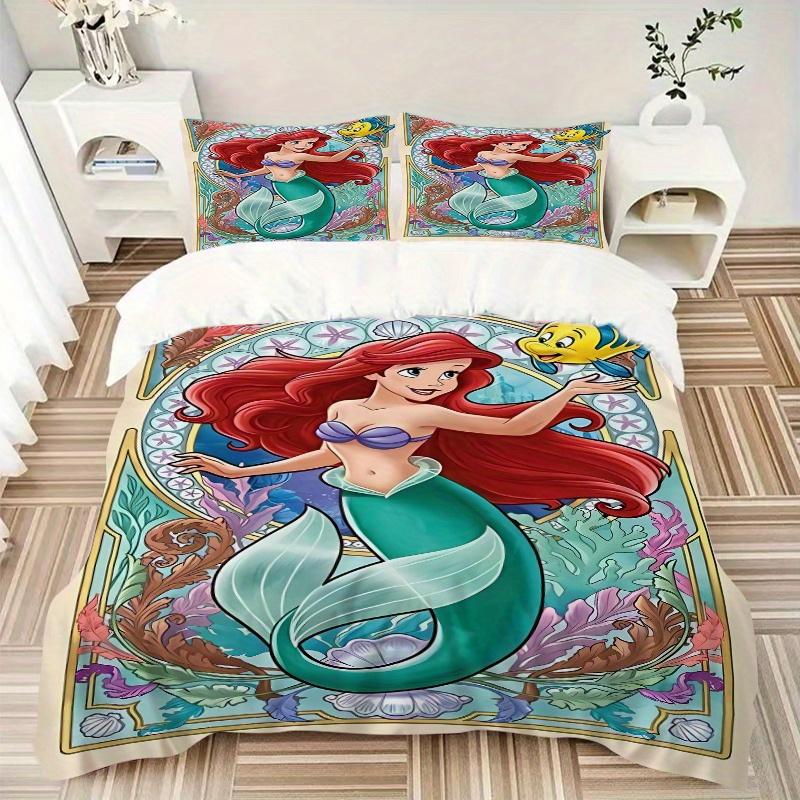 3pcs Princess Ariel Bedding Set - 1 Soft Quilt Cover + 2 Pillowcases, Machine Washable - Suitable for All Seasons, Perfect Gift for Family and Fr