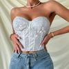 Shiny Sequin Waist Shaper Black Female Street Wear Corset Bustier Top  Women's Clothing Accessories