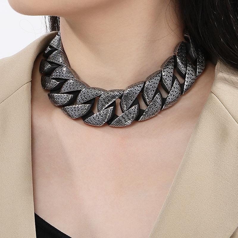 31/21 MM Szeroki Wysokiej Jakości Gruby Łańcuch Kubański Choker Damski Punk Męski Vinatge Stal Nierdzewna Kółko Naszyjnik Dominująca Biżuteria