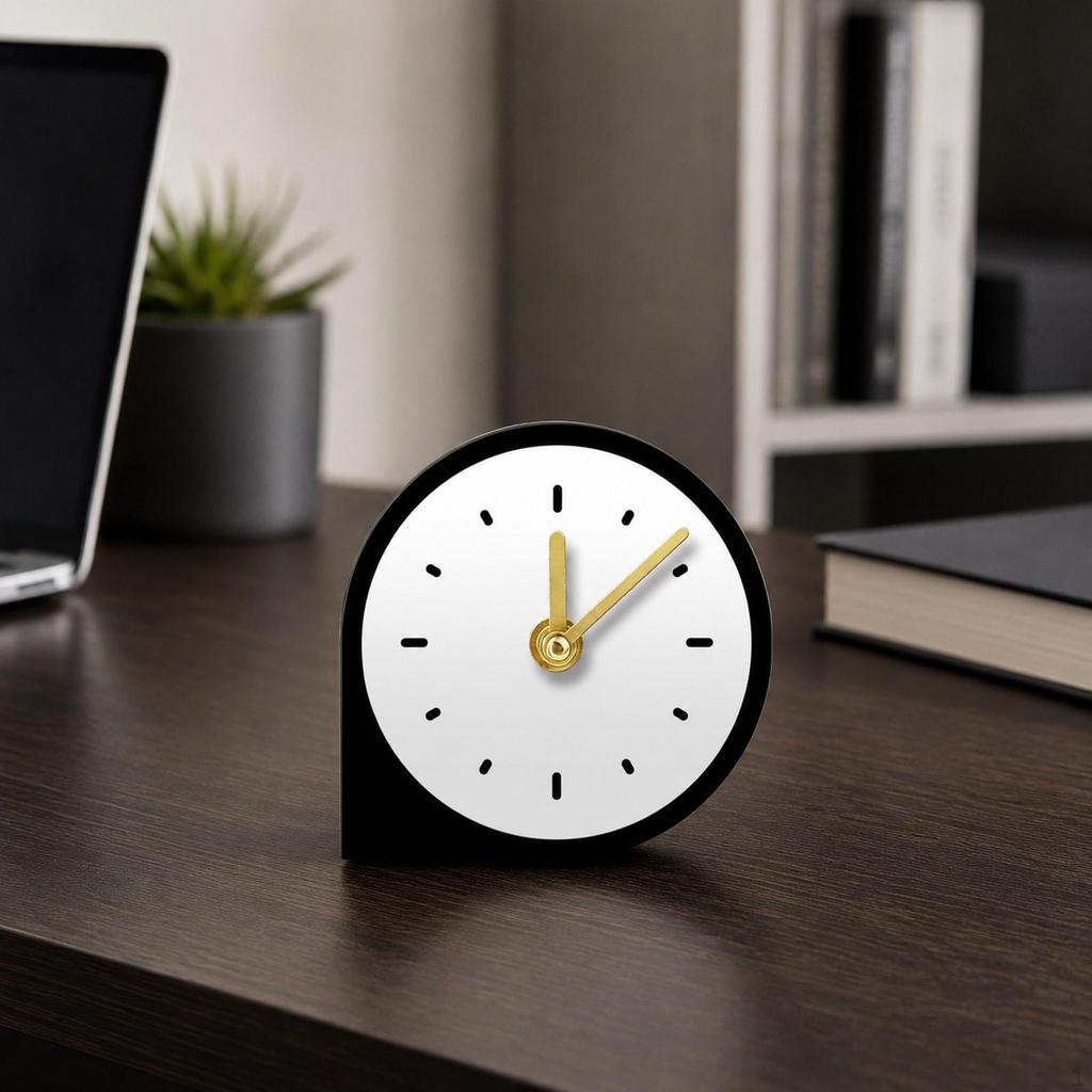 Acrylic Desk Clock Gifts Non Ticking Creative Bedside Clocks Tabletop Clocks, for Desktop