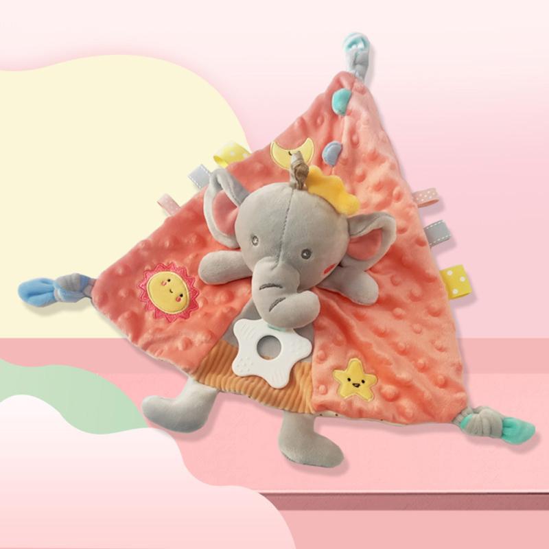 

Мягкая детская головоломка для раннего образования, успокаивающее полотенце, кусающая ребенка, успокаивающая спящая кукла Triangle Elephant