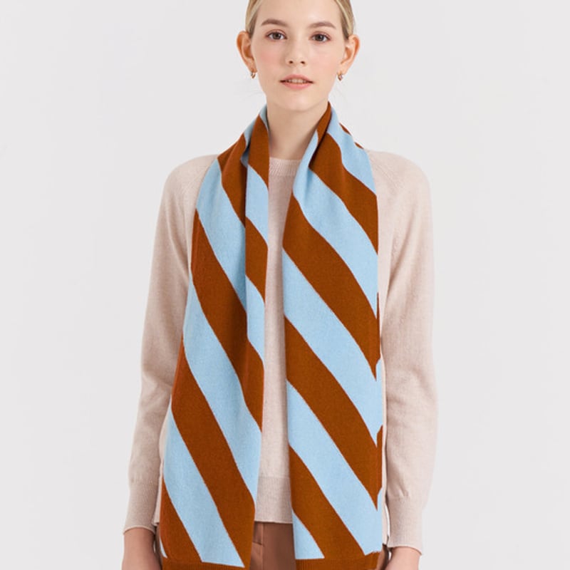 

DAL Bicolor Cashmere Muffler Brick Sky Petite Muffler Brick Sky