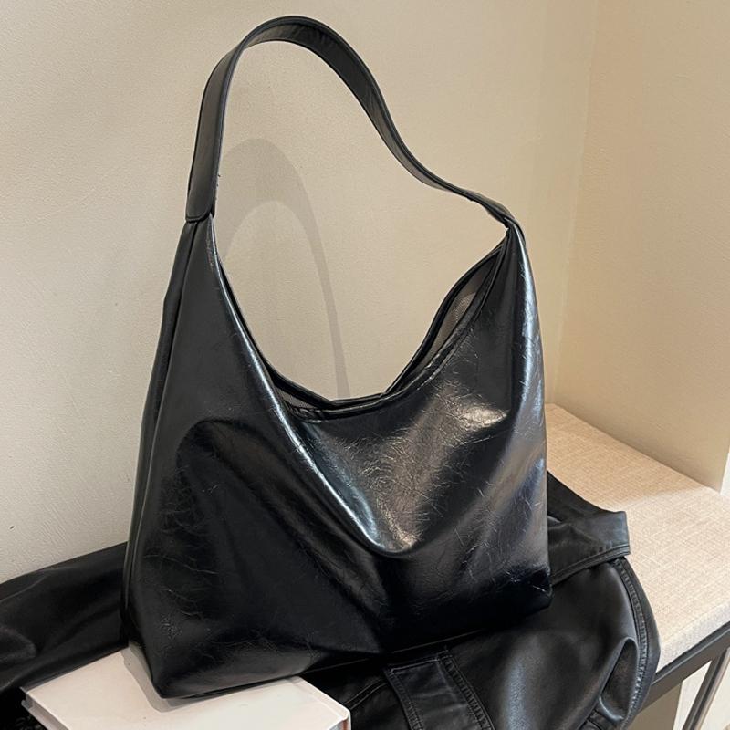 Weiche Unterarmtasche aus PU-Leder in Weinrot, Vintage-Stil, Umhängetasche für Damen, große Handtasche, vielseitige Tragetasche