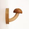 4pcs wooden mushroom clothes and hat hooks Non perforated solid wood clothes hook wall hooks for hanging