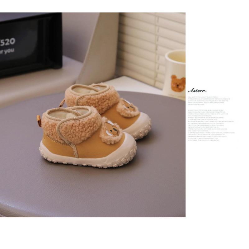 One-year-old baby snow boots winter baby cotton shoes soft-soled toddler shoes 3-6-12 month infant velvet warm shoes