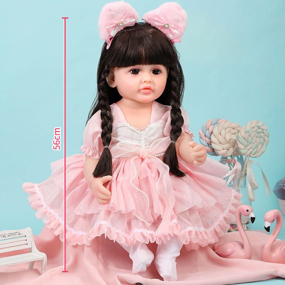 56Cm Reborn Simulation Barbie Gift Doll Baby Soft Gel Girl Toy Set Children's Doll