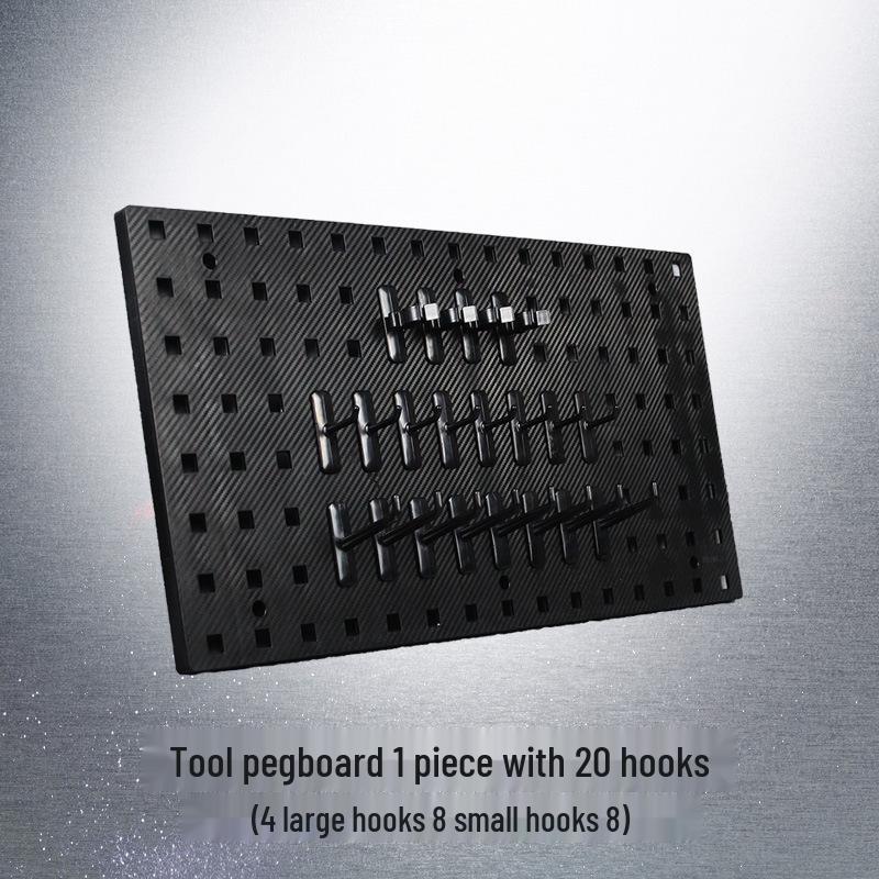 Pegboard Plastic Tool Organizer: Hanging Board for Car Wash, Hardware, Power Tools, and Storage Display.