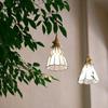 Stylish LED Pendant Light with Glass Shade, Nordic Modern Design, Brass Body, Adjustable Cord, Ceiling Mount (E26 Base, Bulb Sold Separately), Ideal