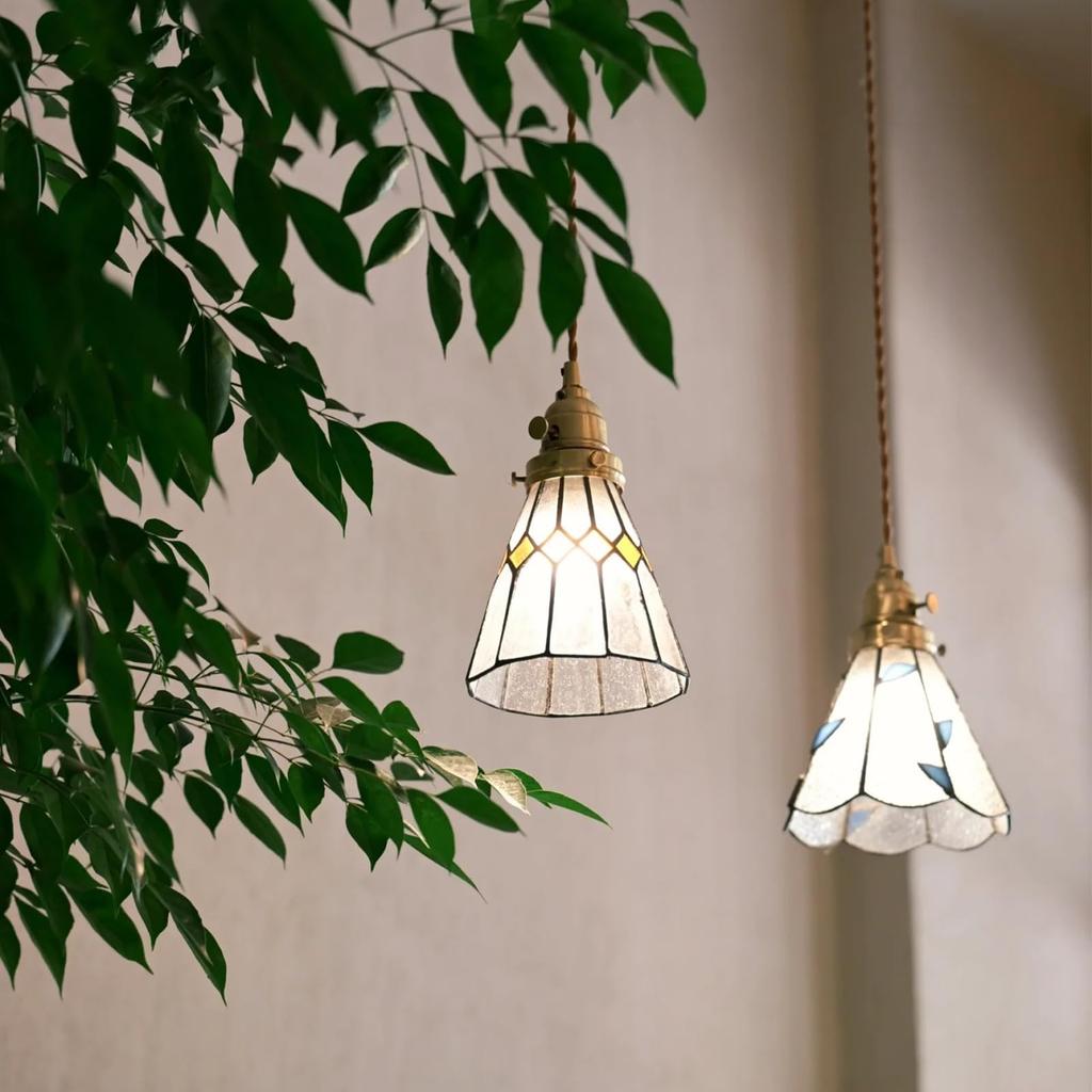 Stylish LED Pendant Light with Glass Shade, Nordic Modern Design, Brass Body, Adjustable Cord, Ceiling Mount (E26 Base, Bulb Sold Separately), Ideal