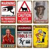 Retro Dangerous Tin Sign Home Wall Decoration Used For Bar Painting Retro Warning Metal Sign Plaque Cafe Club Man Cave Pubs Art Poster