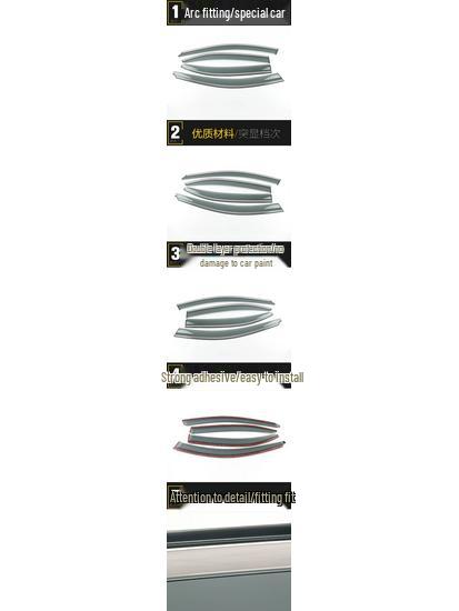 3D Stainless Steel Rain Guards & Sun Visor Trim for 13-18 Jetta