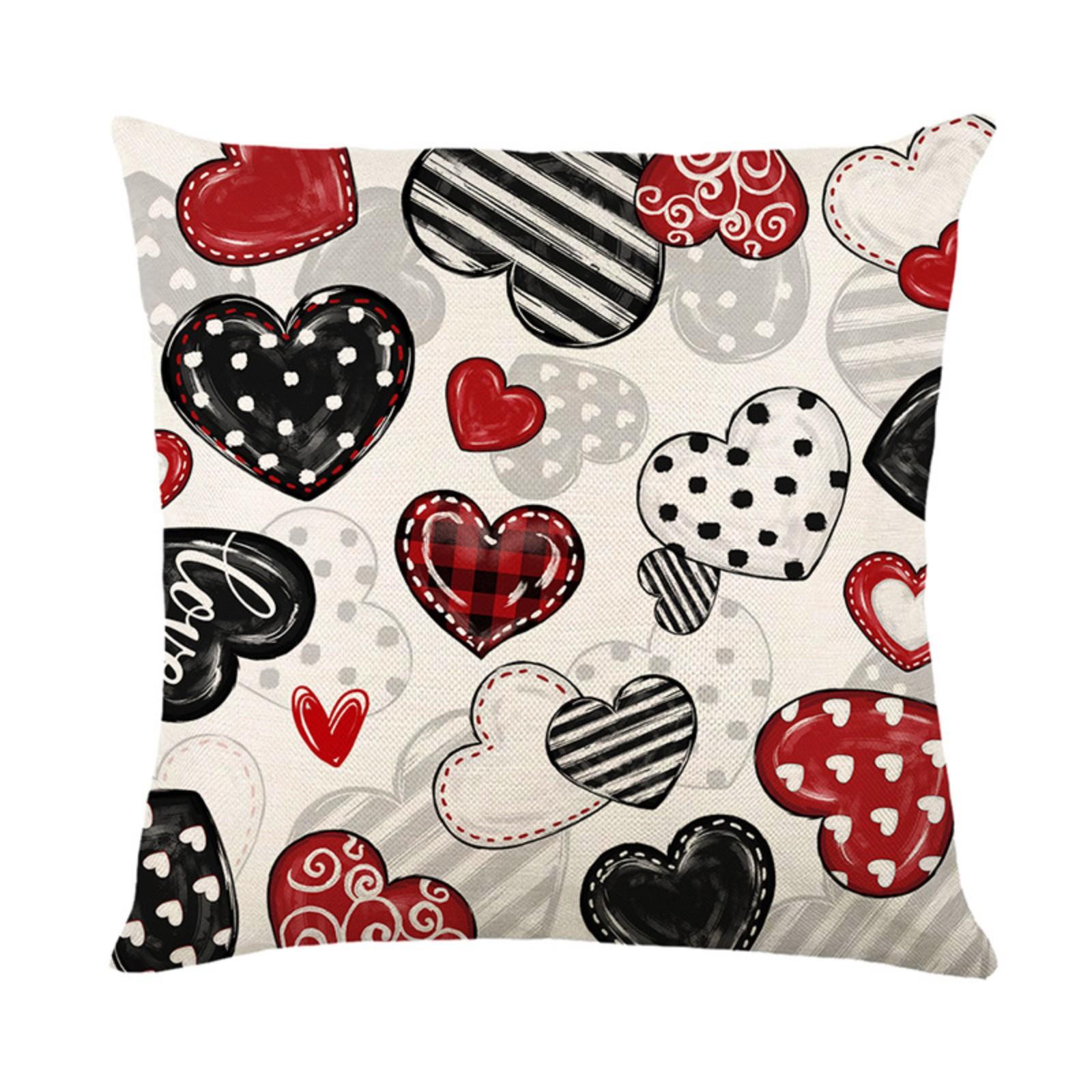 

Наволочка ко Дню святого Валентина Льняной принт Диванная декоративная подушка Чехол One Size