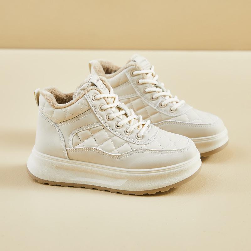 

Зимние белые бархатные туфли на платформе 2024 года — новый корейский стиль для женщин Q5609-1+XY628 38