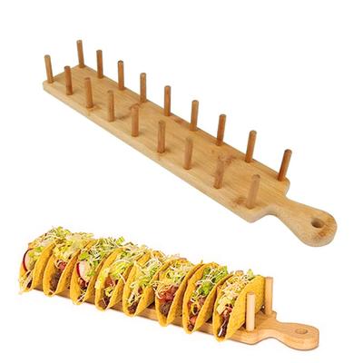1/2 Stück Holz Taco Halter Ständer für 8 Tacos Burritos Taco Shell Halter