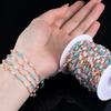 1Meter Macarron Crystal Cuboid Cube Beads Copper Chains Necklaces Bracelets Chain DIY Cloth Keychain Accessories Jewelry Making