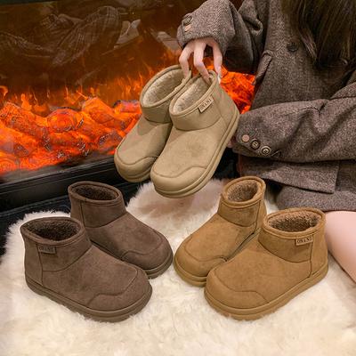 Women's Fashion Lightweight Soft Sole Winter Warm Fur One Snow Boots Padded Lined Non-slip Casual Sports Cotton Boots