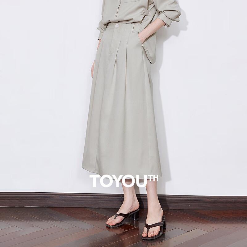 

Women s Elastic Waist Pleated A-Line Midi Skirt S