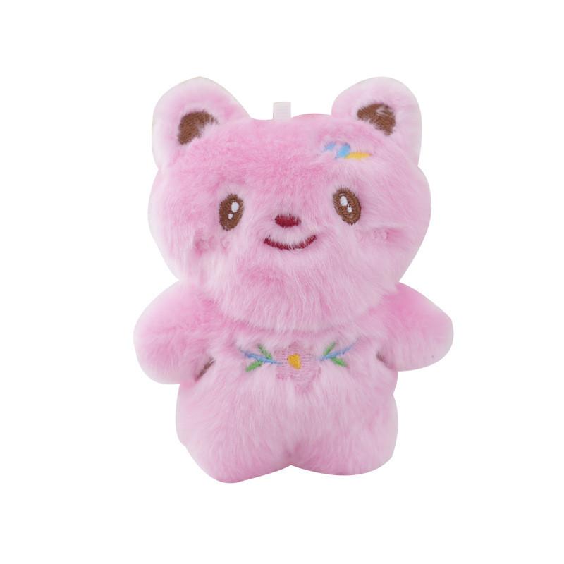 Plush Bear Keychain With Flower Design For Kids And Adults