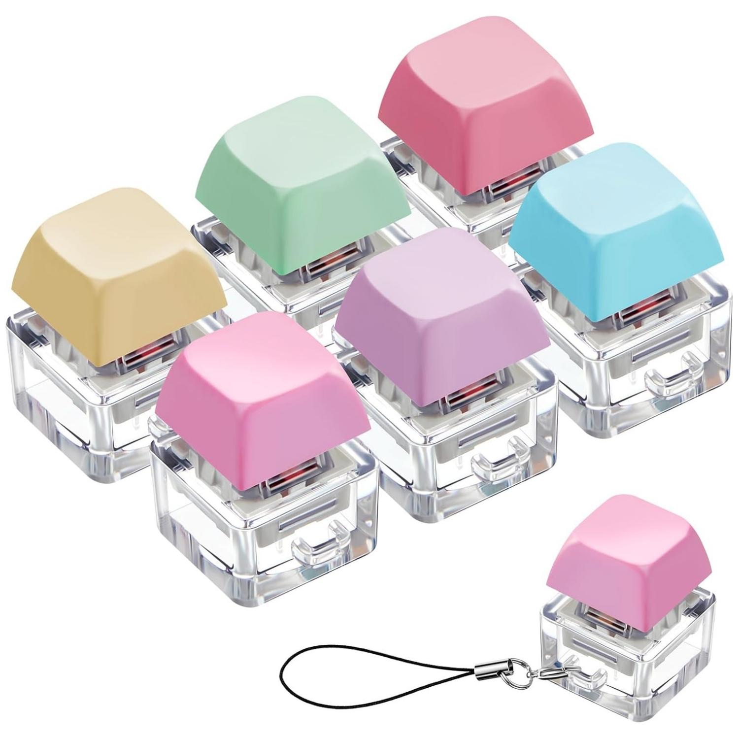 

3/6PCS Keyboard Fidget Toy Keyboard Keychain Decompression Toys Button Stress Relief Gifts for Office School