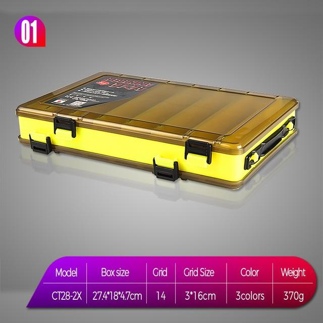 BEARKING Professional Fishing Lure Tackle Box Compartments Double Sided Fishing Lure Bait Hooks Tackle