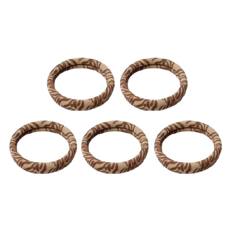 5PCS Fashion Leopard Hair Bands Stretch Fabric Hairband Hair Elastics Lightweight Hair Ties For Multiple Hairstyles