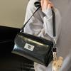 Popular hot-selling Korean version of casual simple style solid color pillow bag women's commuting versatile texture oil wax leather messenger bag