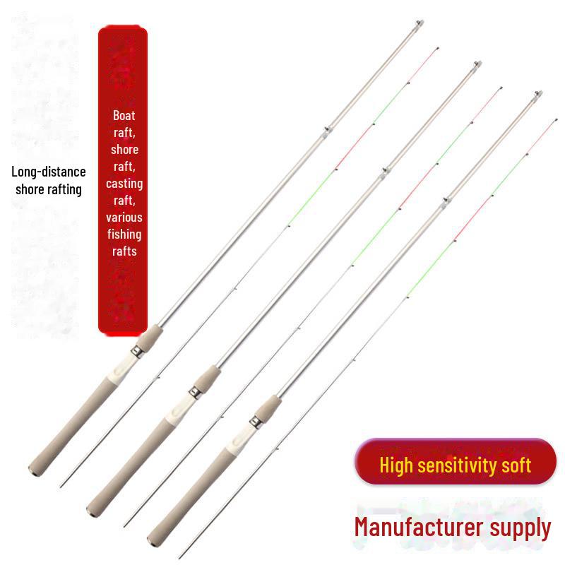 Langstrecken-Floß-Angelruten-Set aus Fiberglas für Ufer- und Brückenwürfe
