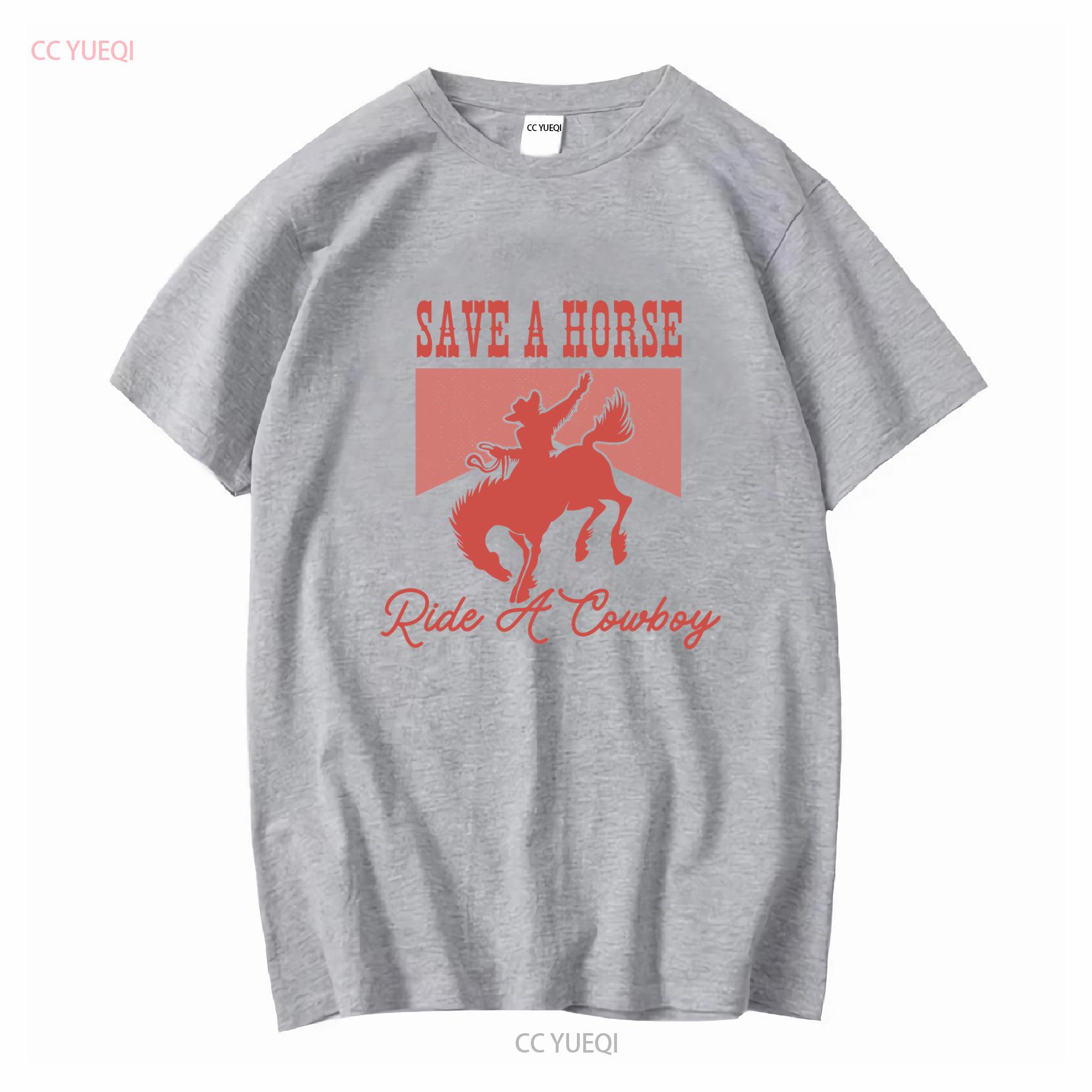 Save A Horse Ride Cowboy Rodeo Western Baby T Shirt Womens Summer Cowgirl 90s Wild West Y2k Aesthetic vintage Washed Unisex S