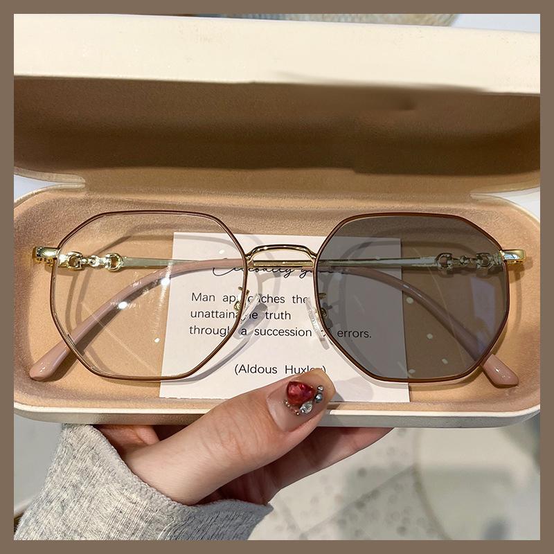 Anti-Blue Light Student Model Stylish Korean-Style Progressive Color-Changing Glasses For Both Men And Women 7752