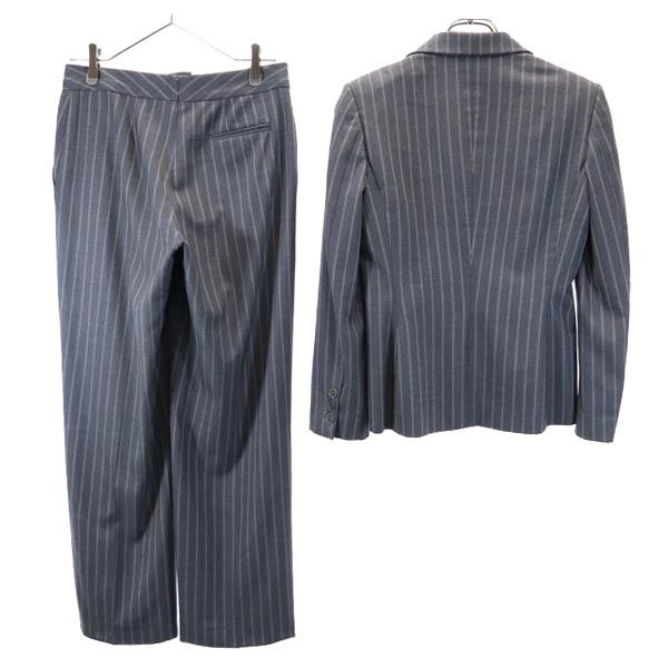 Salvatore Ferragamo Made In Italy Wool Stripe Suit Setup I 42 Gray Women Used