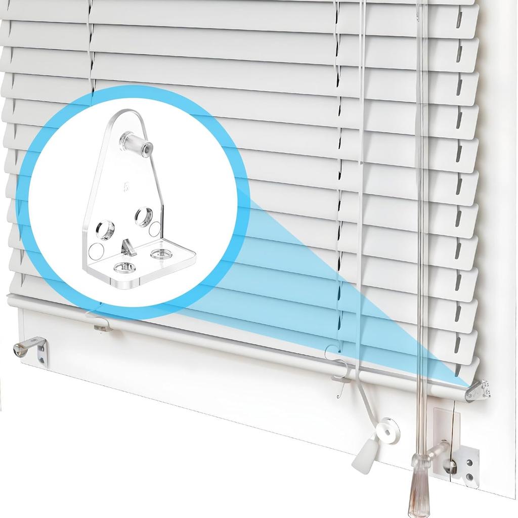 12 Pieces Hold Down Bracket 1 Inch Mini Brackets for Blinds Clear Plastic Blind Brackets Holder Blinds Bottom Rail Hold Clips Replacements Blind