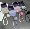 Jewelled Phone Case For Samsung Galaxy Z Flip 7 6 5 5G Magnetic Wireless Charger PC Hard Shell Protective Bracelet Back Cover